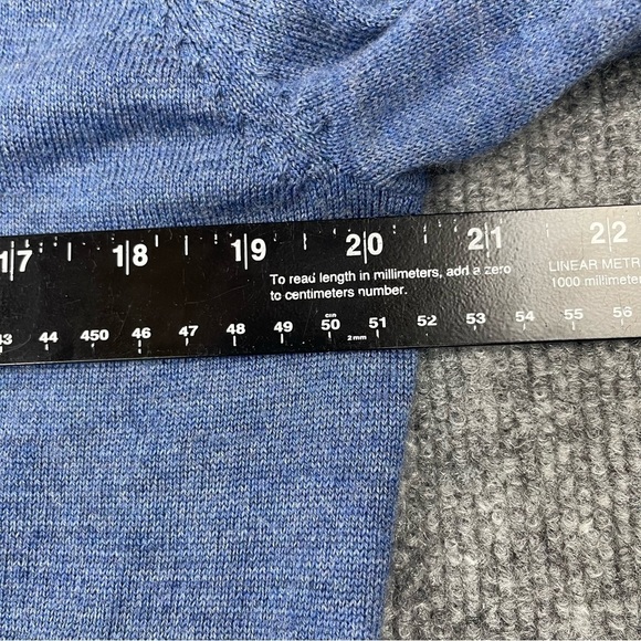 Calvin Klein Sweater Mens Large Blue 100% Italian Merino Wool V-Neck - Picture 5 of 11